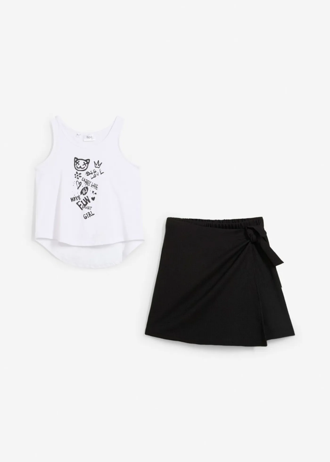 Niños bonprix bonprix Top y falda pantalón (2 piezas) para niñas de algodón orgánico