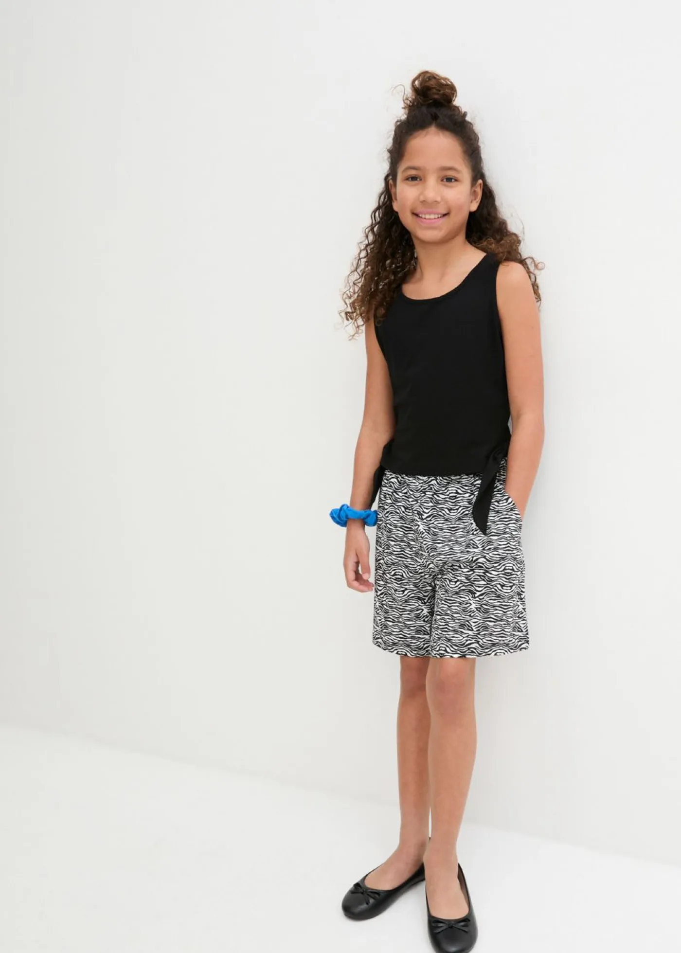 bonprix bonprix Ropa 9 A 16 Años·Camisetas Y Camisas|Ropa 9 A 16 Años·Shorts>Top y pantalón corto (2 piezas) Negro-blanco