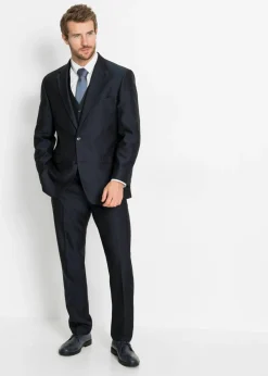 Hombre bonprix bonprix Traje con chaleco y corbata (4 piezas) con corte regular