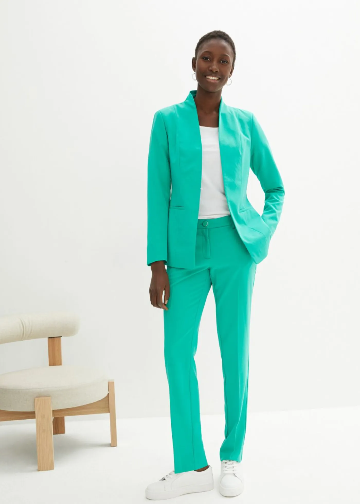 bonprix bonprix Blazers|Pantalones>Traje con pantalón (2 piezas) Verde jade
