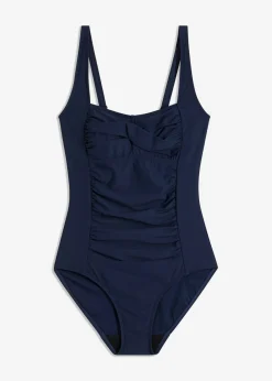 bonprix bonprix Vestidos Moldeadores|Bañadores>Traje de baño con efecto moldeador medio y aspecto cruzado Azul marino
