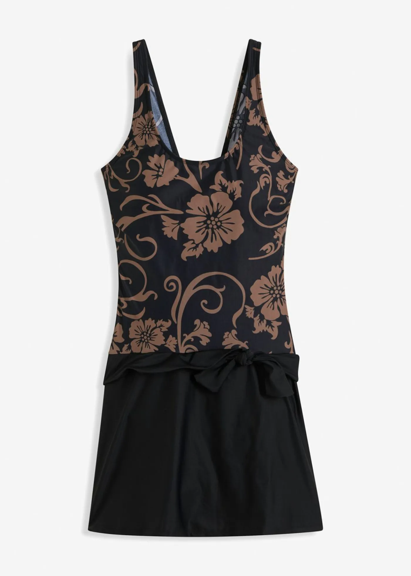 bonprix bonprix Vestidos Moldeadores|Trajes De Baño>Traje de baño con ligero efecto moldeador Negro-marrón grisáceo de flores