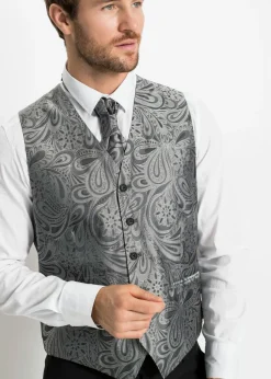 Hombre bonprix bonprix Traje de boda (5 piezas) con chaleco y plastrón, regular fit