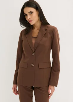 bonprix bonprix Pantalones|Tallas Pequeñas>Traje de pantalón (2 piezas) marrón