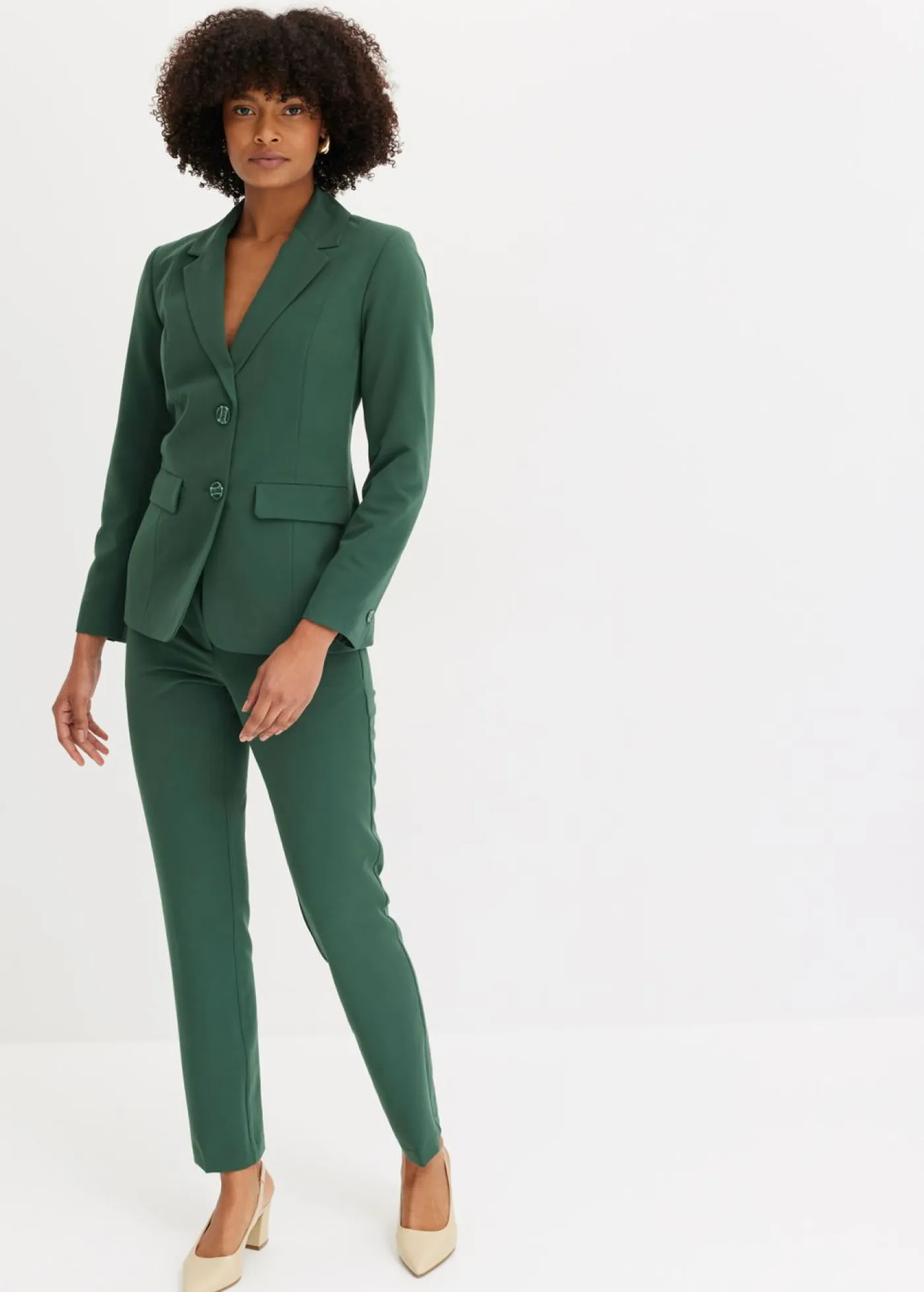 bonprix bonprix Blazers|Pantalones>Traje de pantalón (2 piezas) verde sombra
