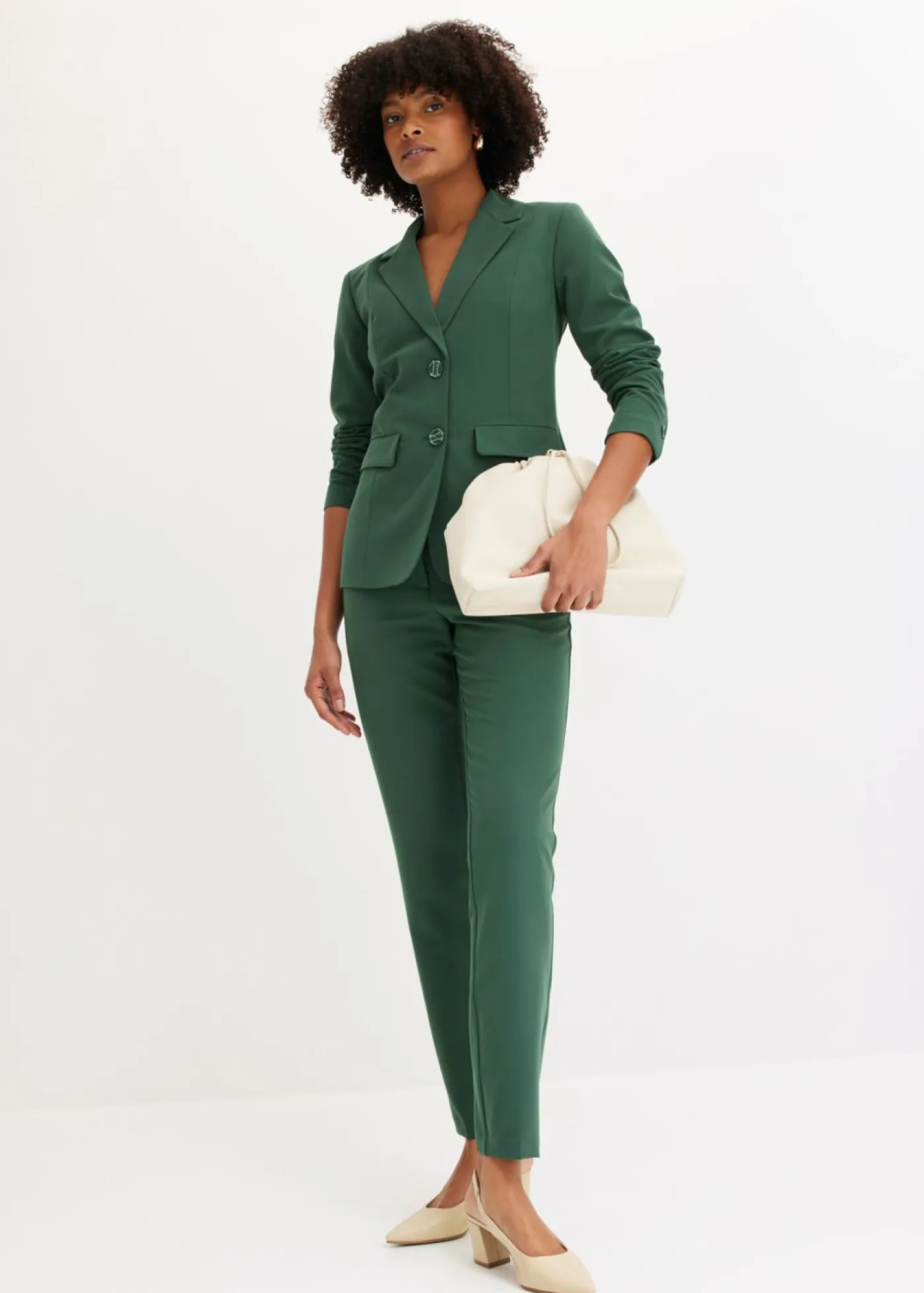bonprix bonprix Blazers|Pantalones>Traje de pantalón (2 piezas) verde sombra