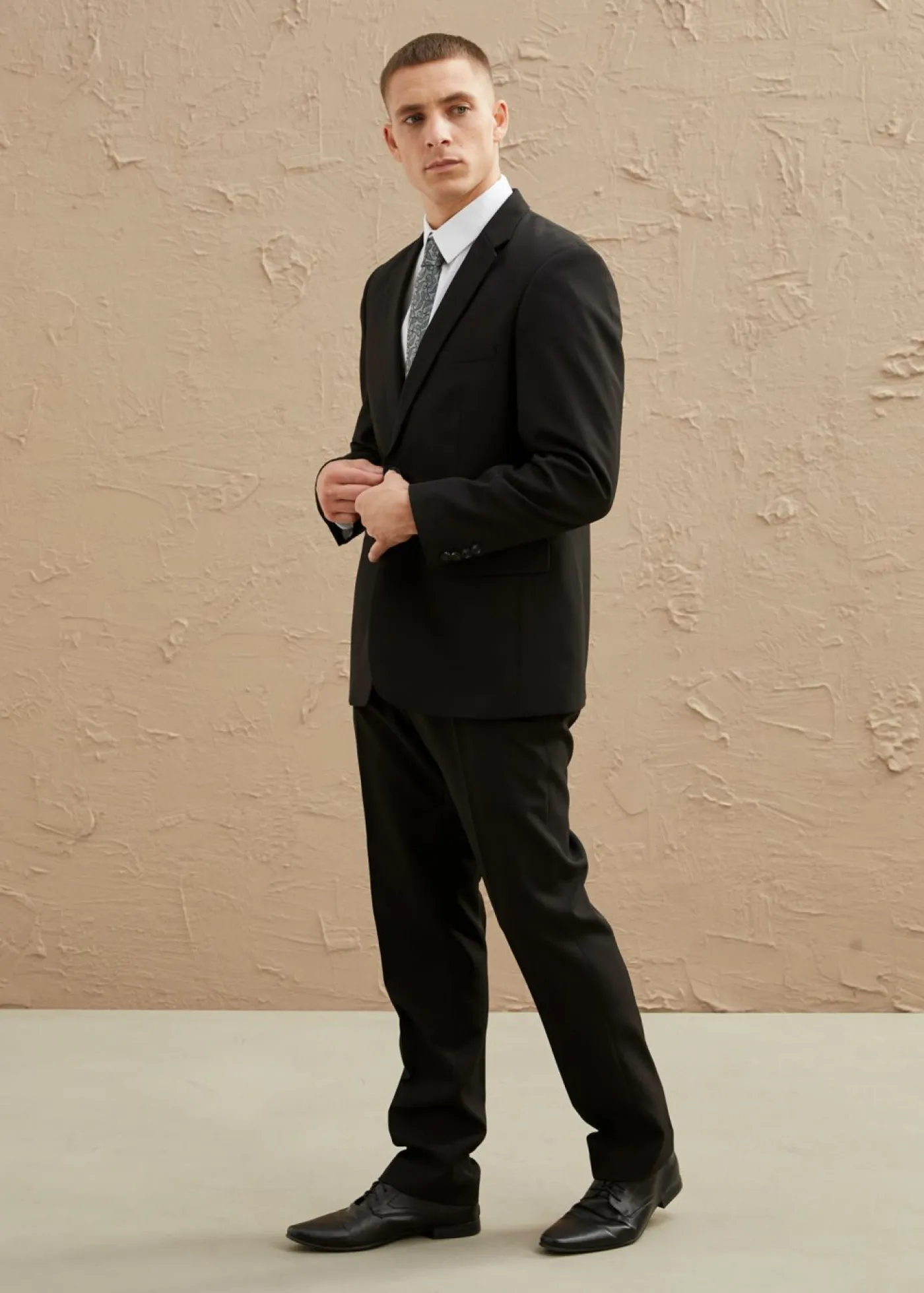 bonprix bonprix Trajes>Traje (4 piezas) con camisa y corbata, regular fit Negro