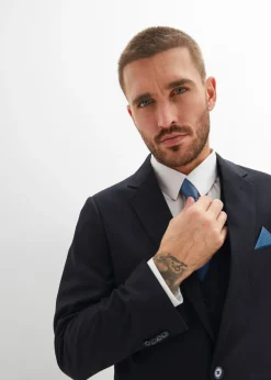 Hombre bonprix bonprix Traje (4 piezas) con chaleco y corbata, slim fit