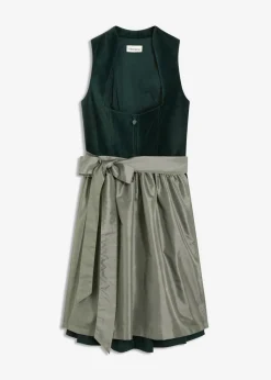 Mujer bonprix bonprix Traje tirolés con corpiño de terciopelo y delantal de satén (2 piezas)