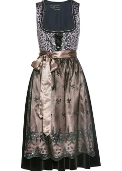 bonprix bonprix Vestidos>Traje tirolés y delantal (2 piezas) Negro estampado