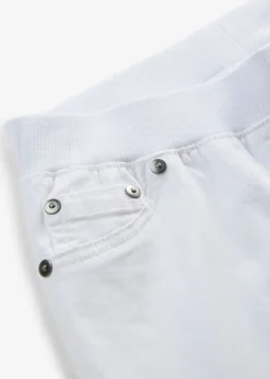 bonprix bonprix Pantalones>Treggings de sarga de mezcla de algodón elástica Blanco