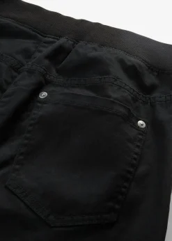 bonprix bonprix Pantalones>Treggings de sarga de mezcla de algodón elástica Negro
