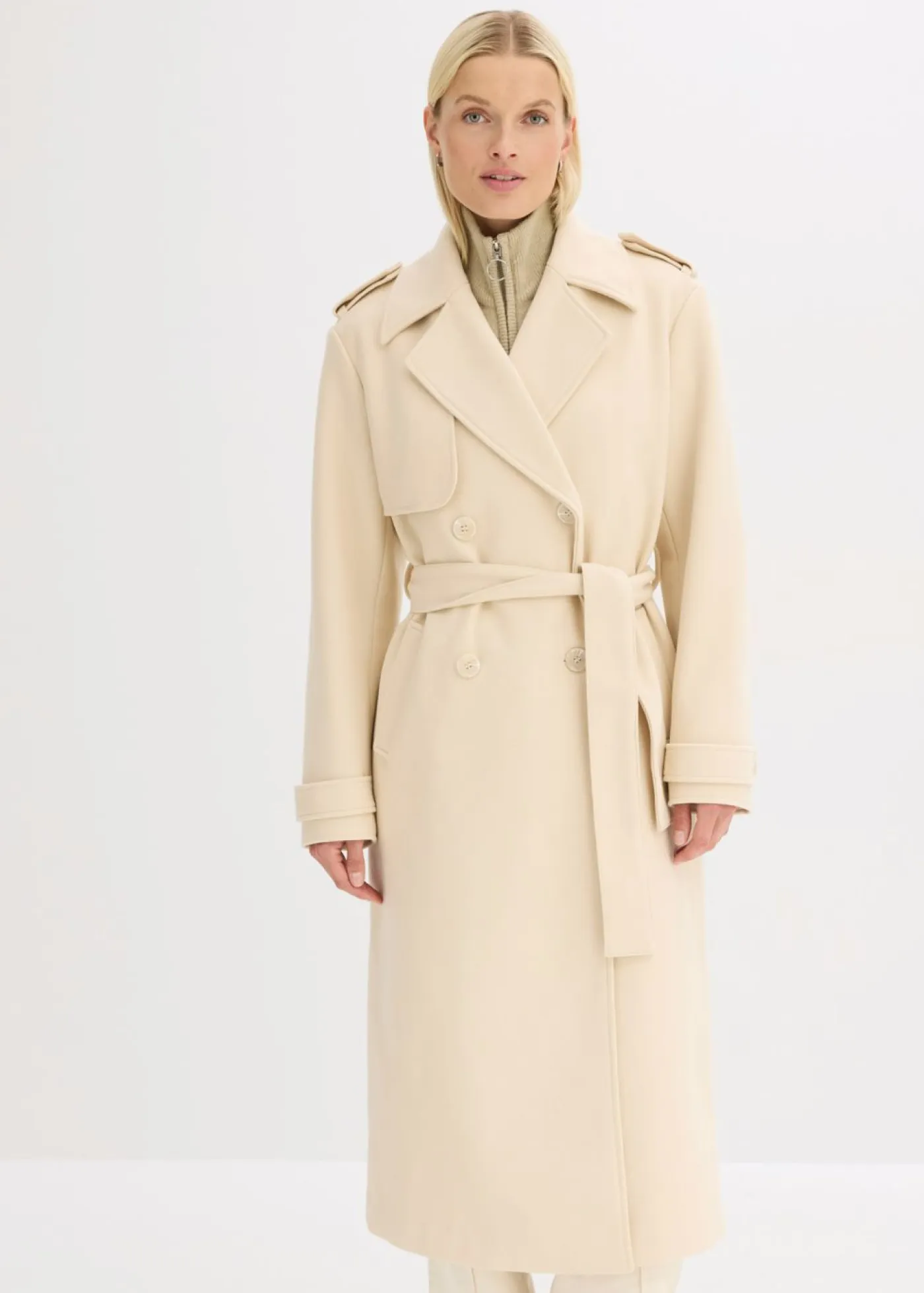 Mujer bonprix bonprix Trenca con aspecto de lana