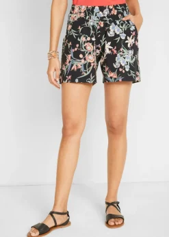 bonprix bonprix Shorts|Pantalones>Vaquero corto de mezcla de algodón elástico (2 unidades) Negro-negro estampado