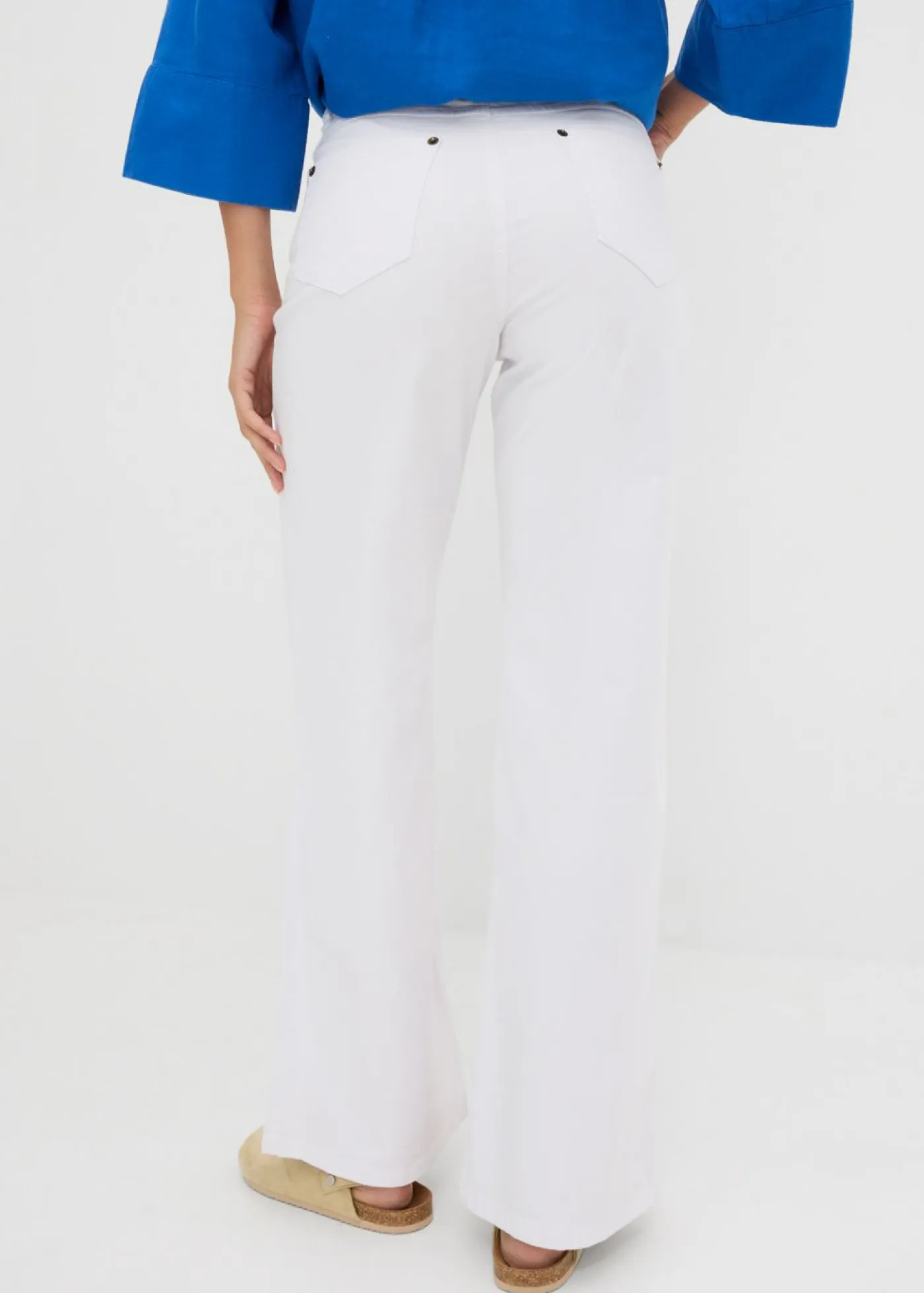 bonprix bonprix Vaqueros>Vaquero de pernera ancha, mid waist, elástico Denim blanco