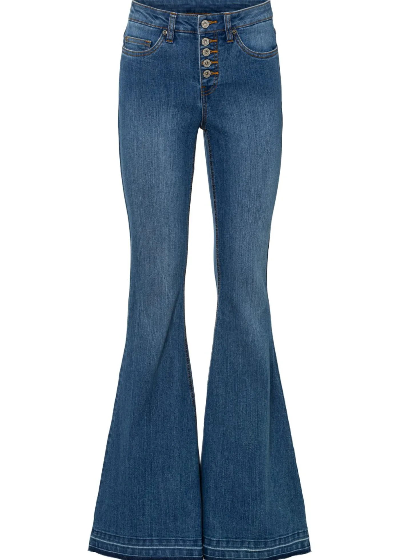 bonprix bonprix Vaqueros|Tallas Pequeñas>Vaqueros acampanados con dobladillo abierto Azul piedra