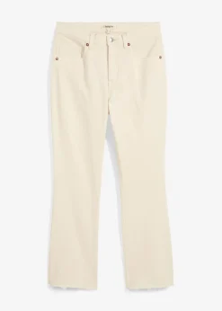 bonprix bonprix Vaqueros>Vaqueros acampanados, high waist, cropped Beige natural