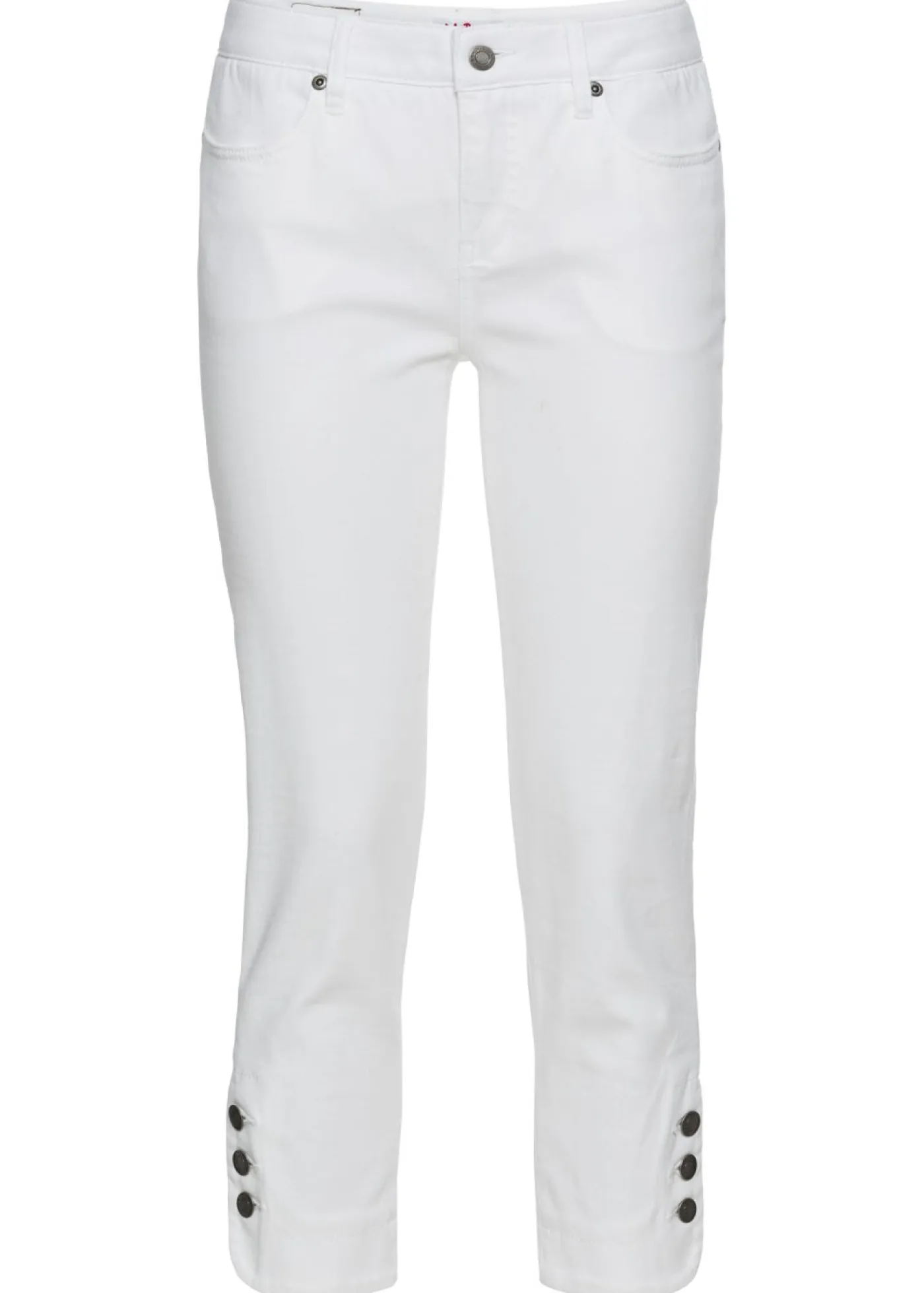 bonprix bonprix Vaqueros>Vaqueros acortados de corte slim y media cintura Sarga blanca