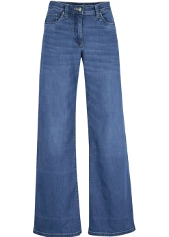 bonprix bonprix Vaqueros>Vaqueros anchos de talle medio con cinturilla cómoda Denim