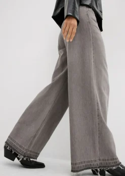 Mujer bonprix bonprix Vaqueros anchos de talle medio con cinturilla cómoda