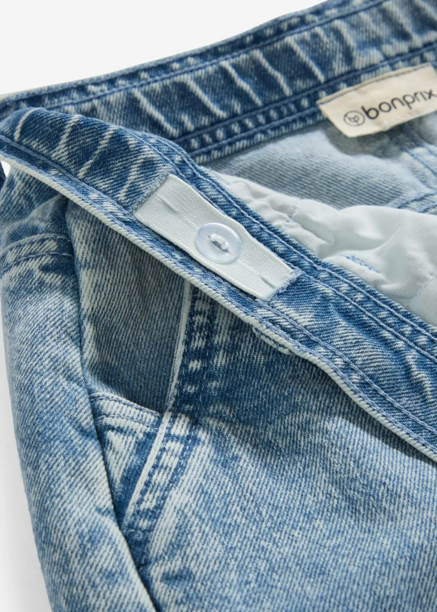 bonprix bonprix Ropa 9 A 16 Años·Jeans>Vaqueros anchos tipo cargo con talle medio Denim hielo