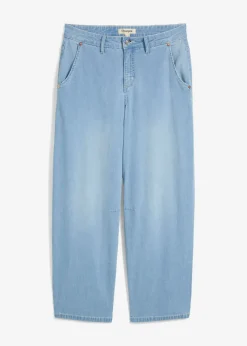Mujer bonprix bonprix Vaqueros balloon, mid waist, super soft, cropped