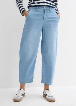 Mujer bonprix bonprix Vaqueros balloon, mid waist, super soft, cropped