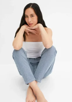 Mujer bonprix bonprix Vaqueros barrel de talle medio con rayas