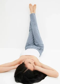 Mujer bonprix bonprix Vaqueros barrel de talle medio con rayas