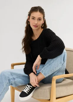 Mujer bonprix bonprix Vaqueros barrel, mid waist, low stretch, cropped