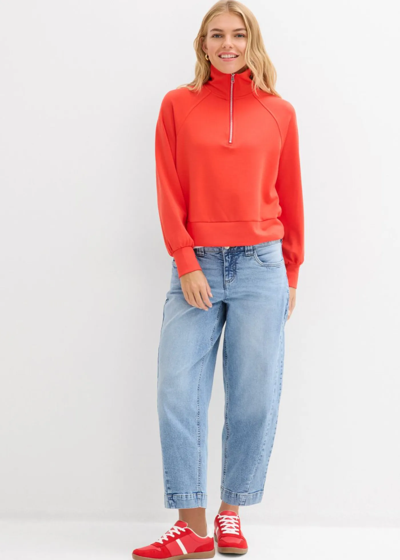 Mujer bonprix bonprix Vaqueros barrel, mid waist, cropped