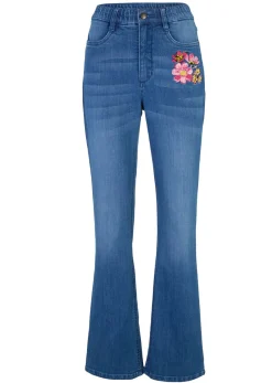 bonprix bonprix Vaqueros>Vaqueros bootcut, high waist, cintura cómoda Denim desgastado