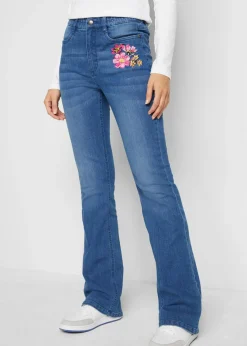 bonprix bonprix Vaqueros>Vaqueros bootcut, high waist, cintura cómoda Denim desgastado