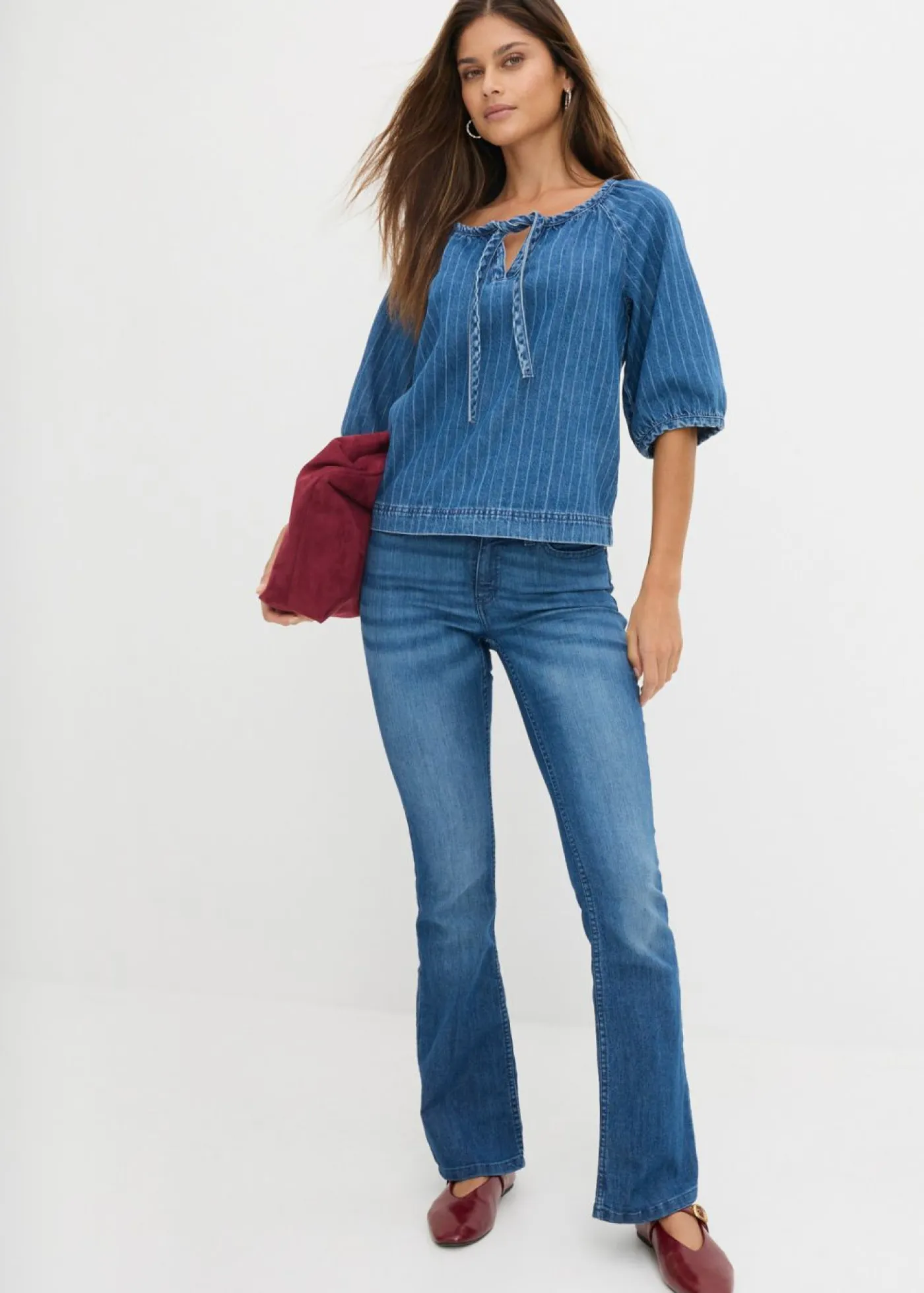 Mujer bonprix bonprix Vaqueros bootcut mid waist, elásticos