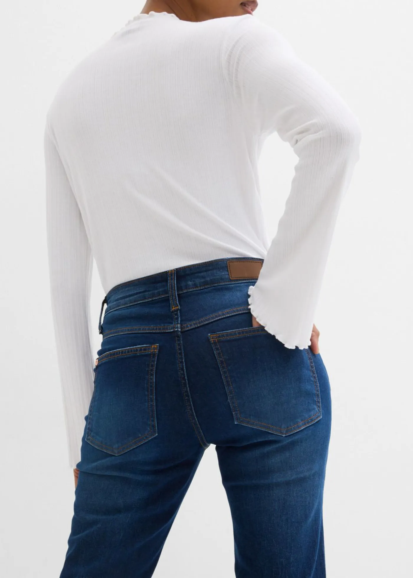 bonprix bonprix Vaqueros>Vaqueros bootcut mid waist, elásticos Azul piedra usado