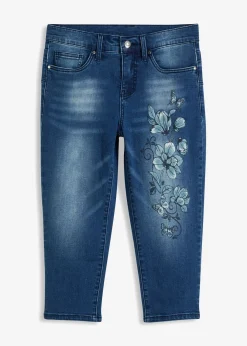 Mujer bonprix bonprix Vaqueros capri con estampado de mariposas