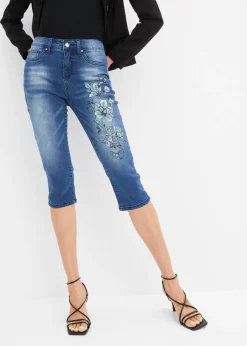 Mujer bonprix bonprix Vaqueros capri con estampado de mariposas