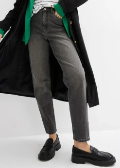 Mujer bonprix bonprix Vaqueros capri de talle alto con corte mom