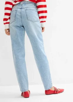 Mujer bonprix bonprix Vaqueros capri de talle alto con corte mom