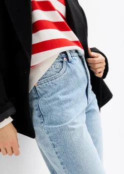 Mujer bonprix bonprix Vaqueros capri de talle alto con corte mom