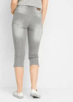 Mujer bonprix bonprix Vaqueros capri elásticos, cómodos, 2 unidades