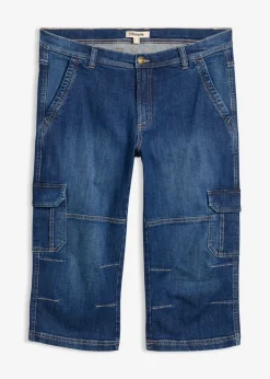 bonprix bonprix Vaqueros>Vaqueros cargo, regular fit, largo 3/4, straight Denim