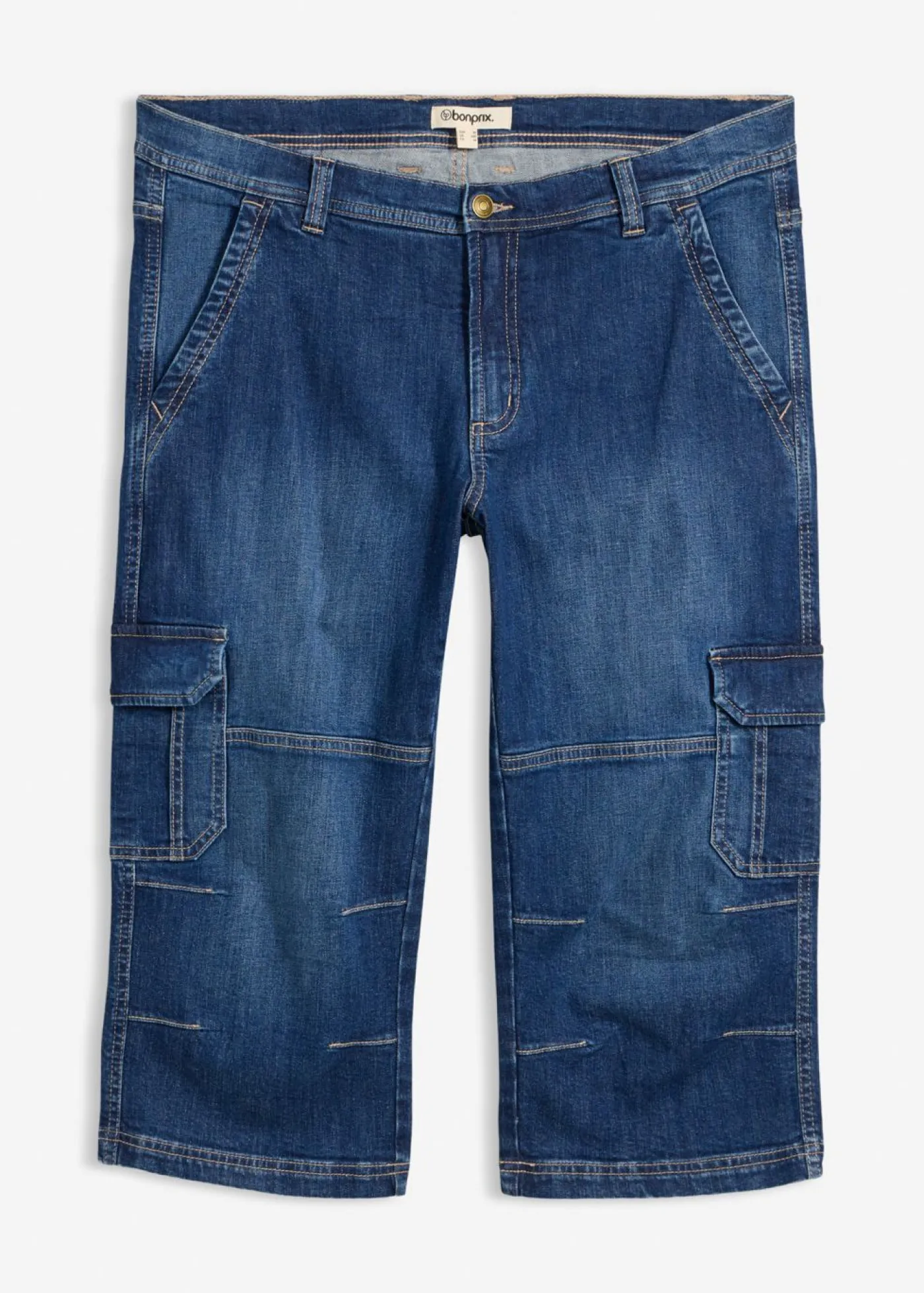 bonprix bonprix Vaqueros>Vaqueros cargo, regular fit, largo 3/4, straight Denim