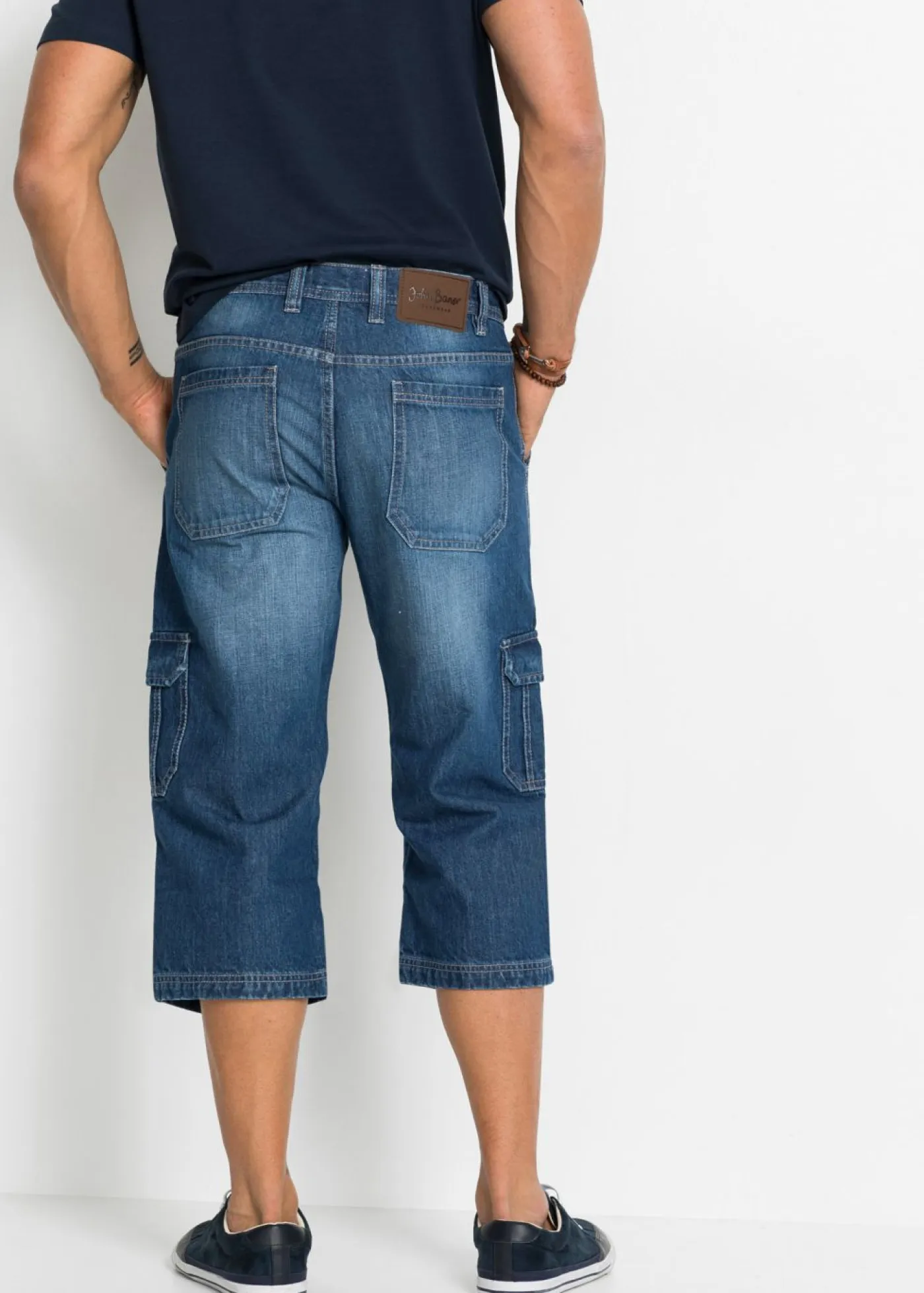 bonprix bonprix Vaqueros>Vaqueros cargo, regular fit, largo 3/4, straight Denim