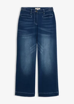 Mujer bonprix bonprix Vaqueros con pernera ancha, mid waist, con cintura cómoda
