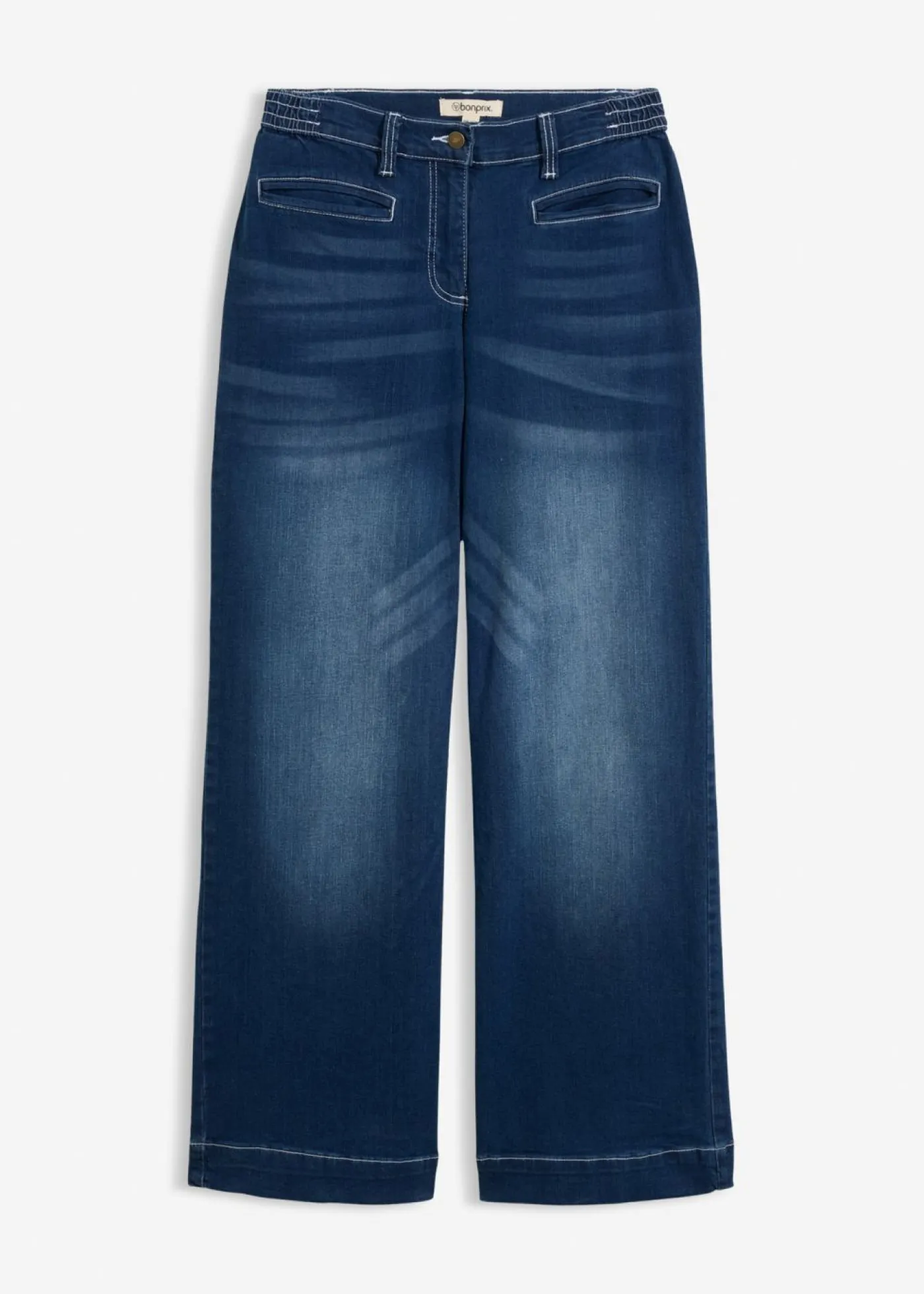 Mujer bonprix bonprix Vaqueros con pernera ancha, mid waist, con cintura cómoda