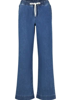 Mujer bonprix bonprix Vaqueros con pernera ancha, mid waist, elásticos