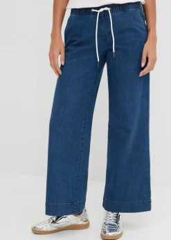 Mujer bonprix bonprix Vaqueros con pernera ancha, mid waist, elásticos