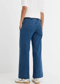 Mujer bonprix bonprix Vaqueros con pernera ancha, mid waist, elásticos