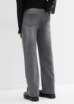 Niños bonprix bonprix Vaqueros con perneras anchas, piedras brillantes y talle medio